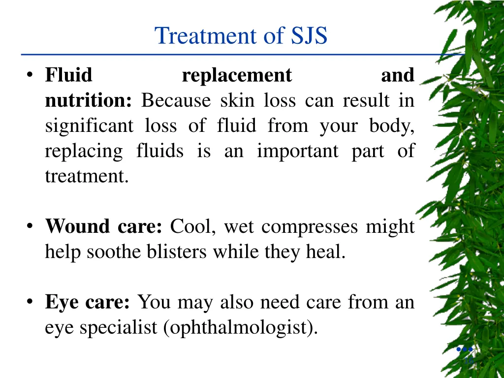 treatment of sjs 1