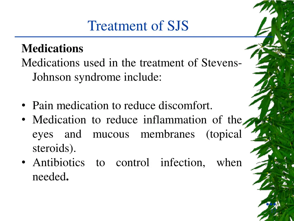 treatment of sjs 2