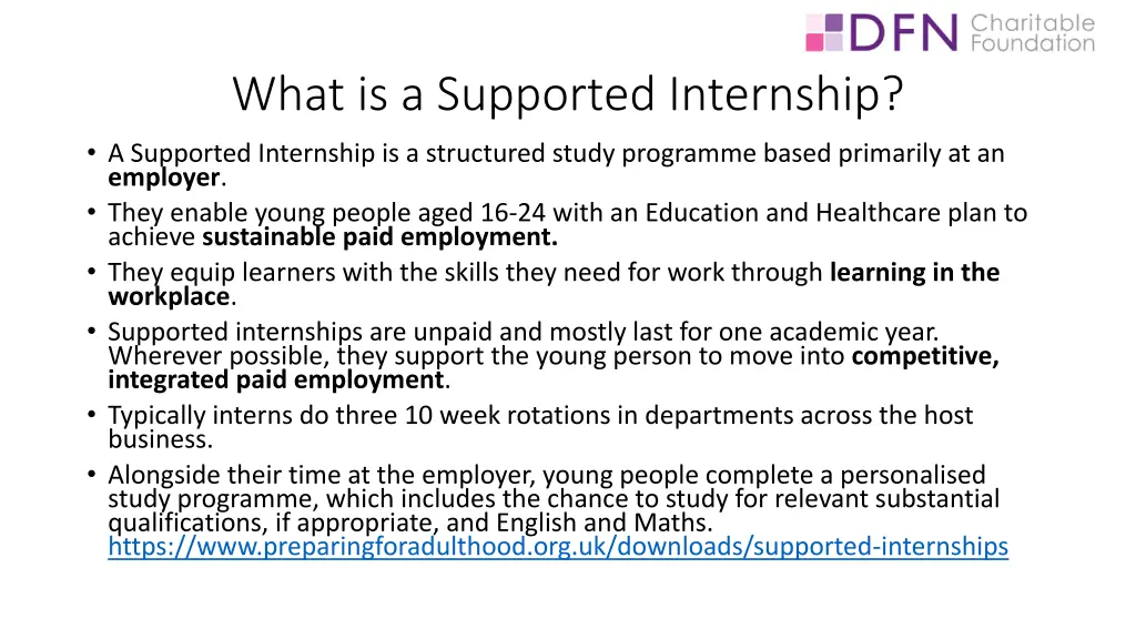 what is a supported internship a supported