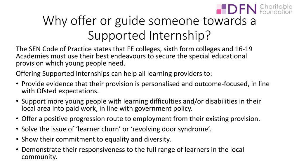 why offer or guide someone towards a supported