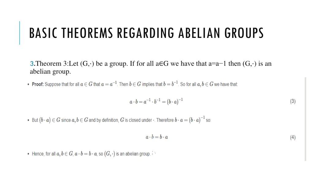 basic theorems regarding abelian groups 2