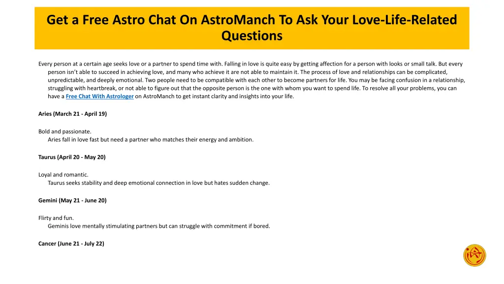 get a free astro chat on astromanch to ask your 1
