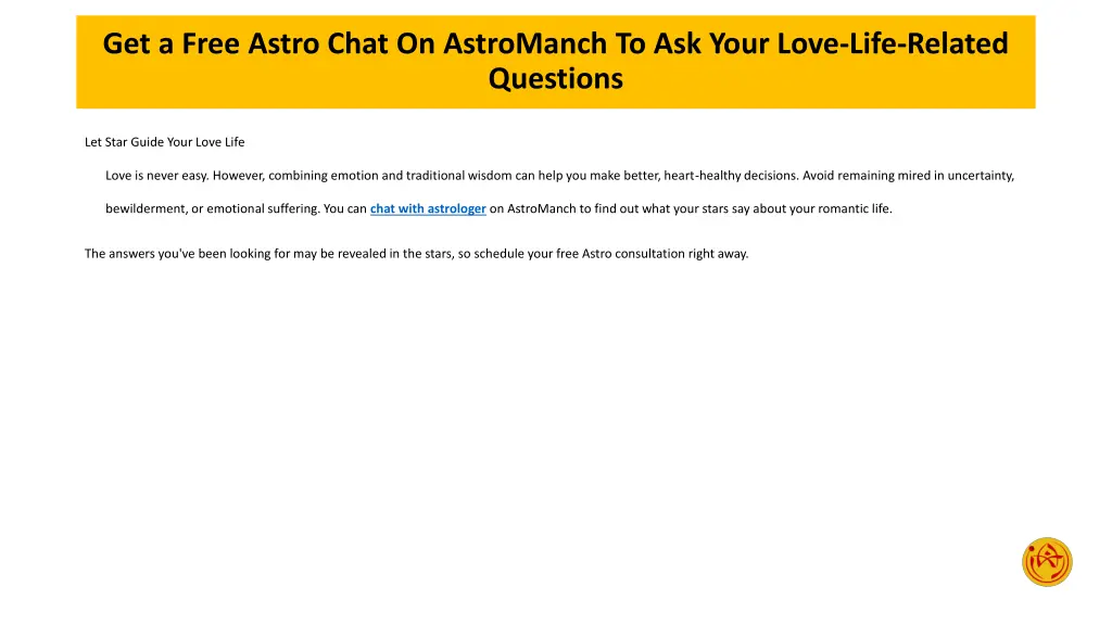 get a free astro chat on astromanch to ask your 6