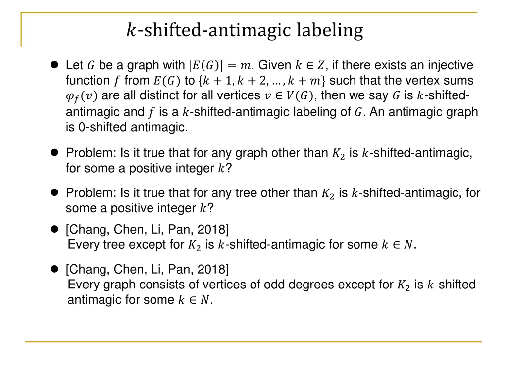 shifted antimagic labeling 1