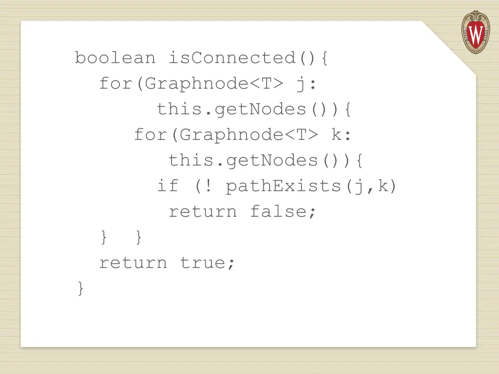 boolean isconnected for graphnode t j this