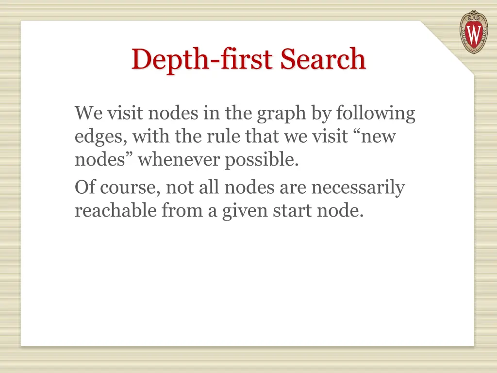 depth first search