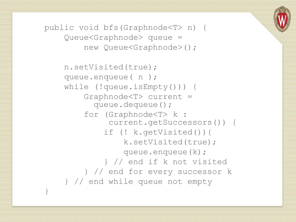 public void bfs graphnode t n queue graphnode