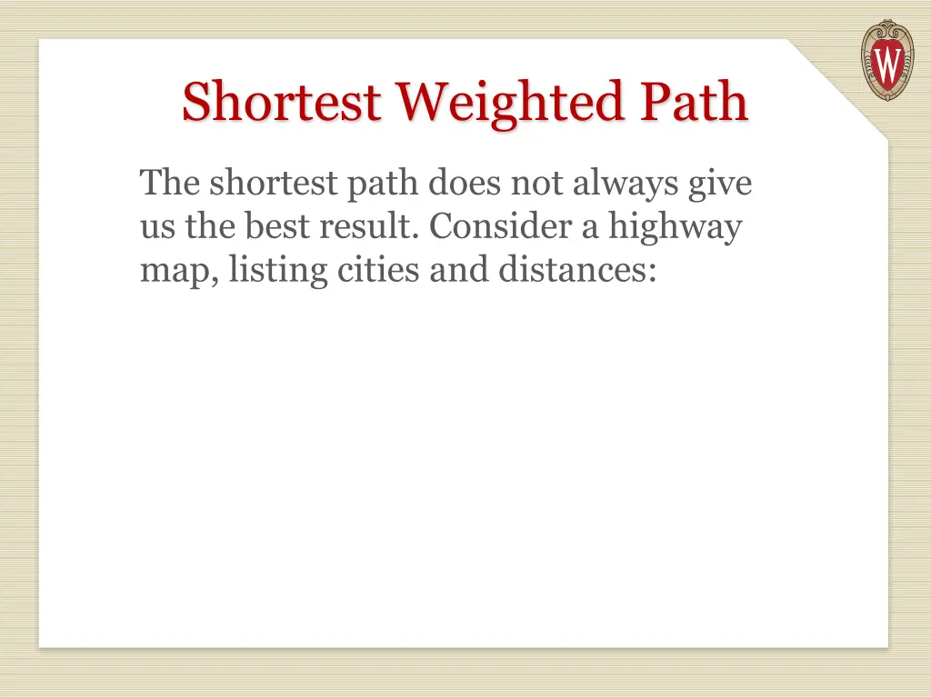 shortest weighted path