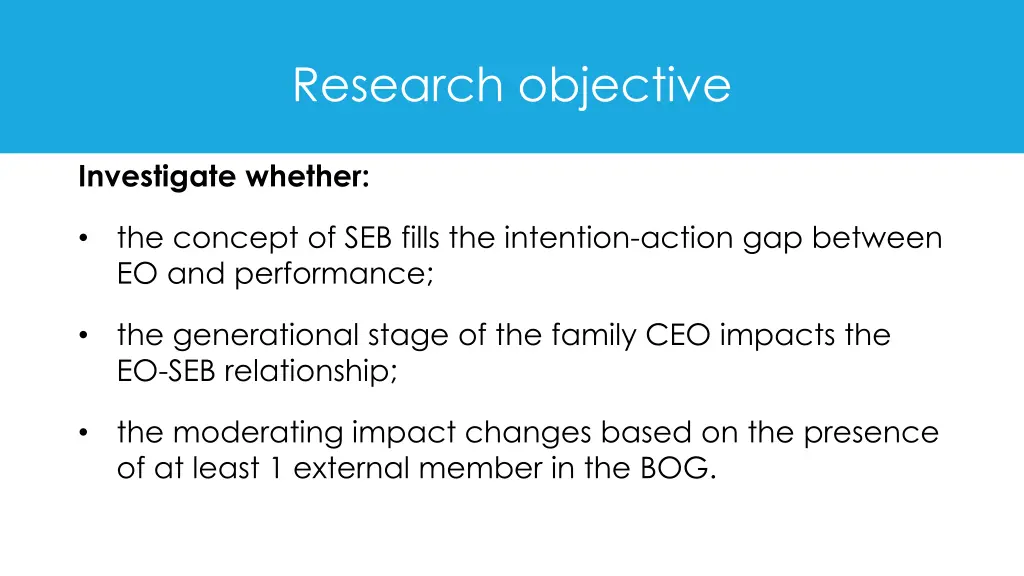 research objective