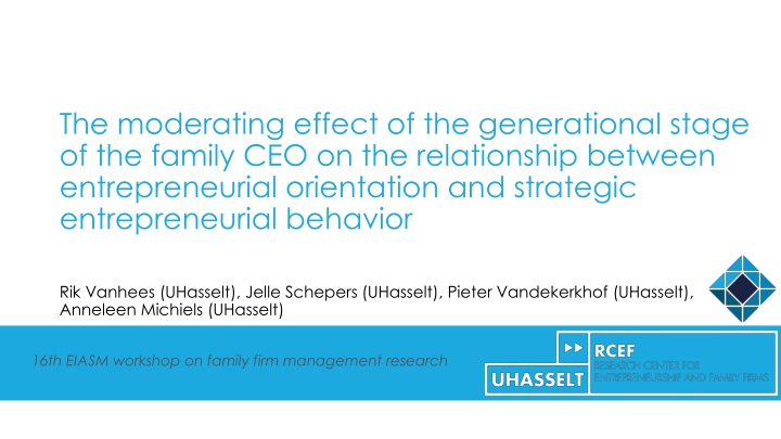 the moderating effect of the generational stage