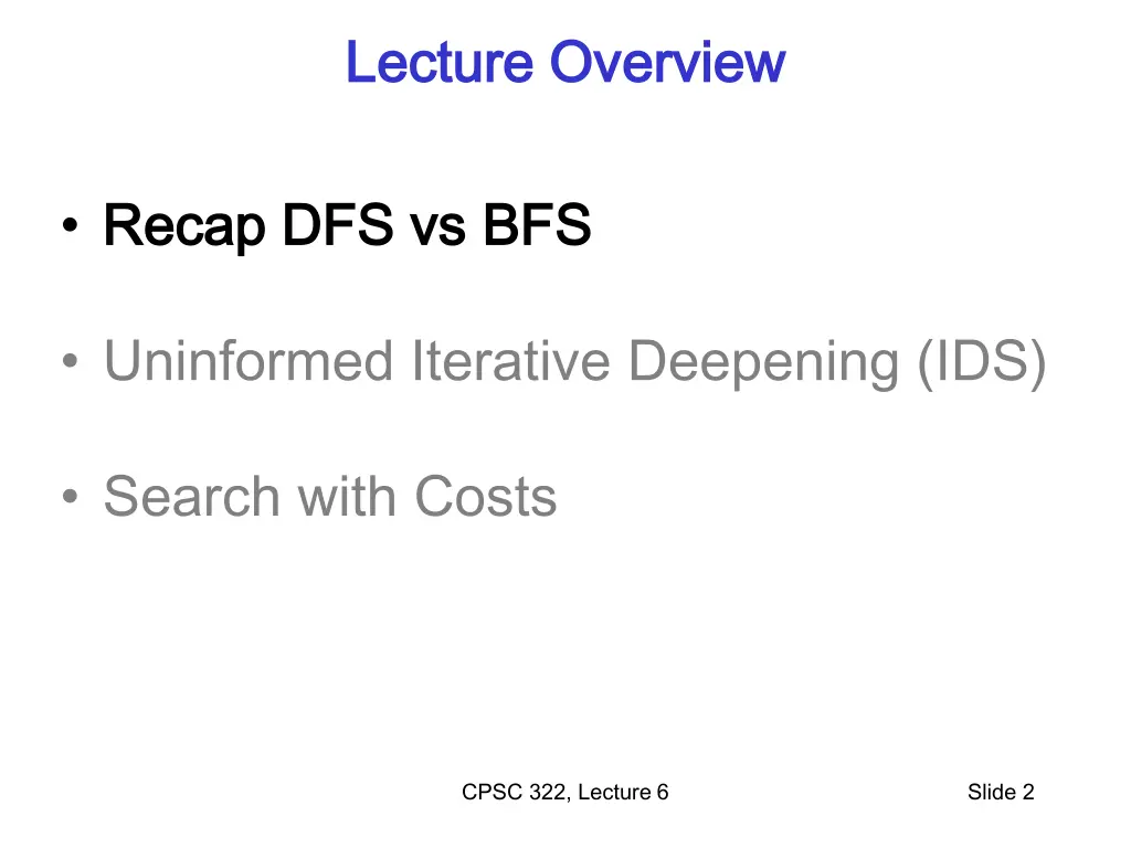 lecture overview lecture overview