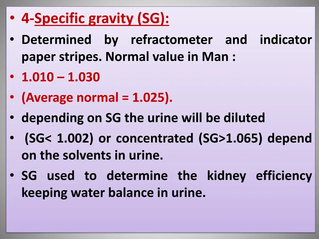 4 specific gravity sg determined by refractometer