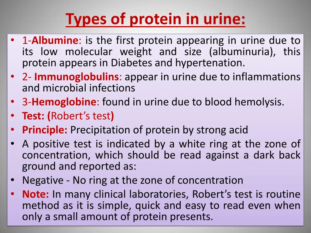 types of protein in urine 1 albumine is the first
