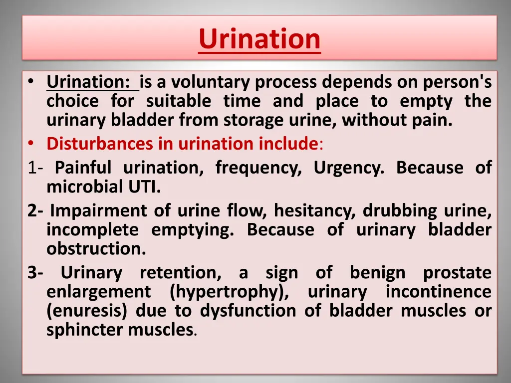 urination
