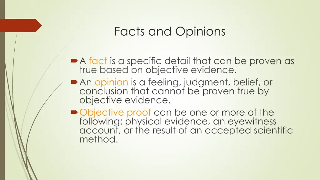 facts and opinions