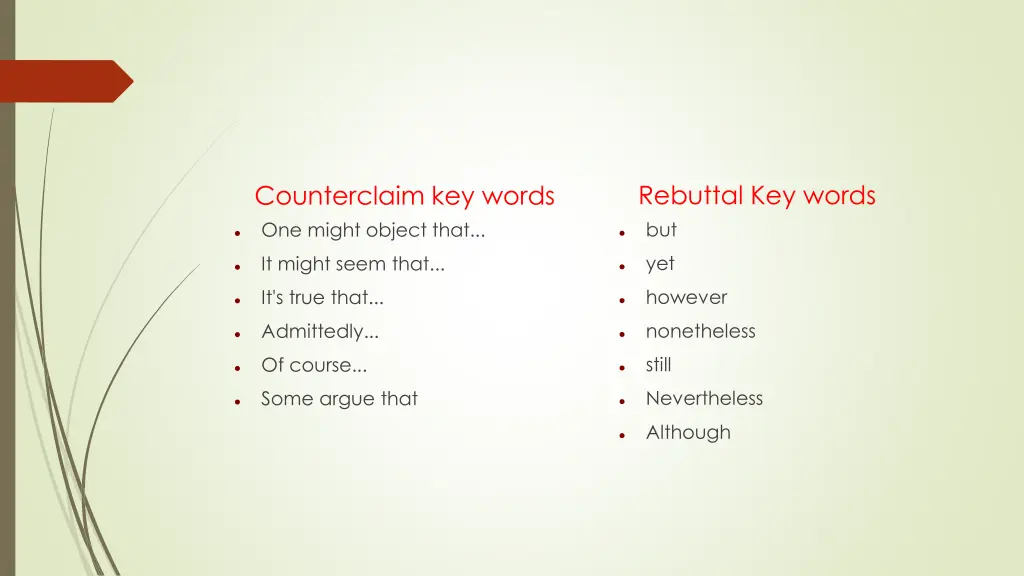 rebuttal key words but