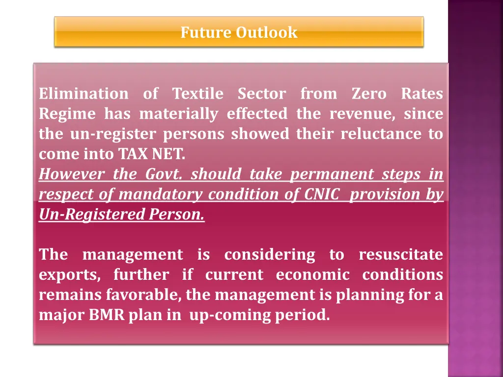 future outlook