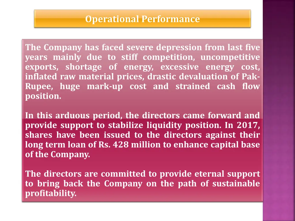 operational performance