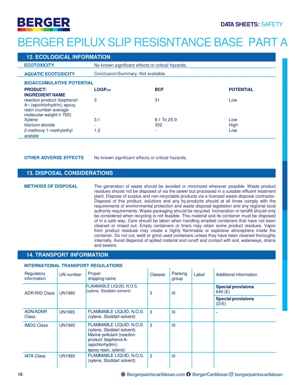 da tasheets safety 7