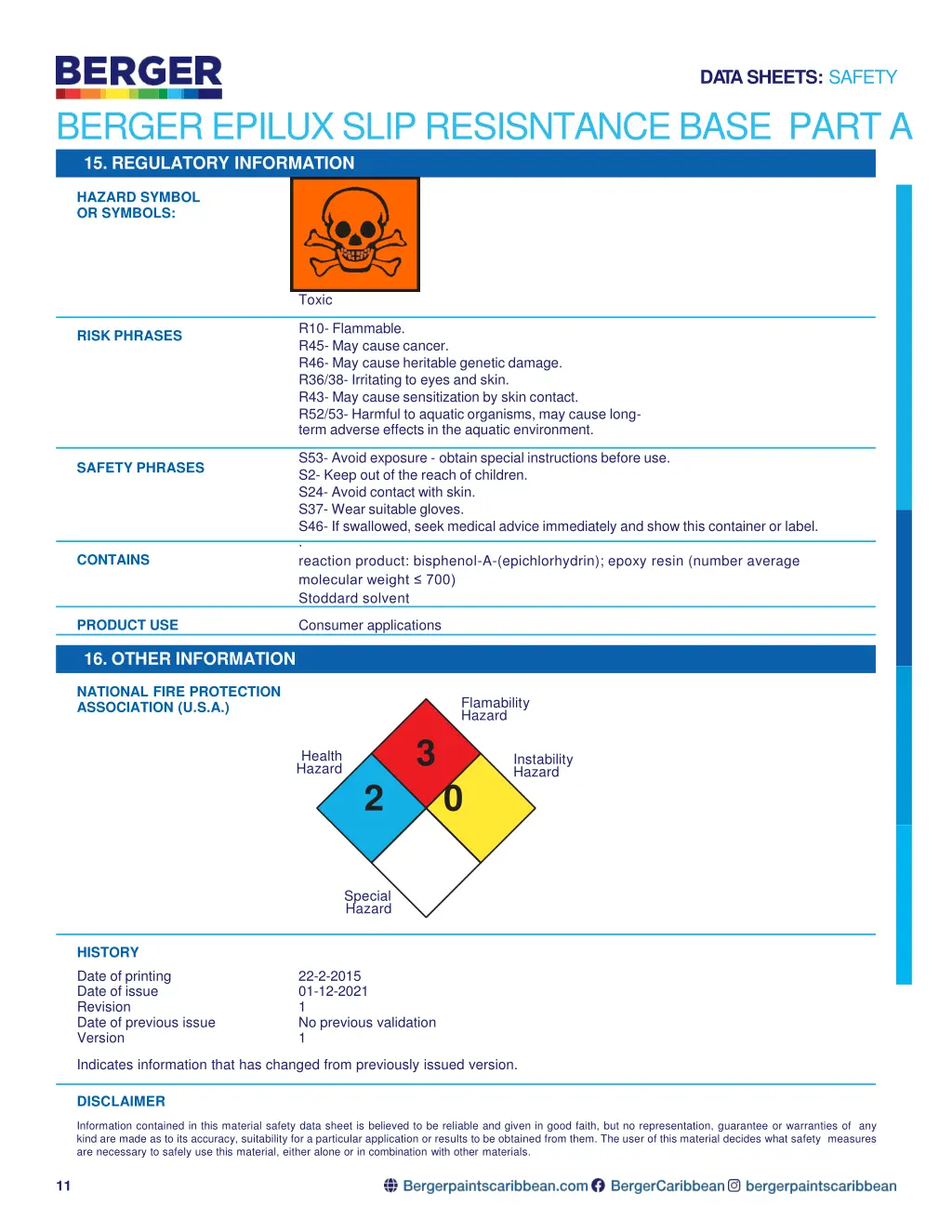 da tasheets safety 8