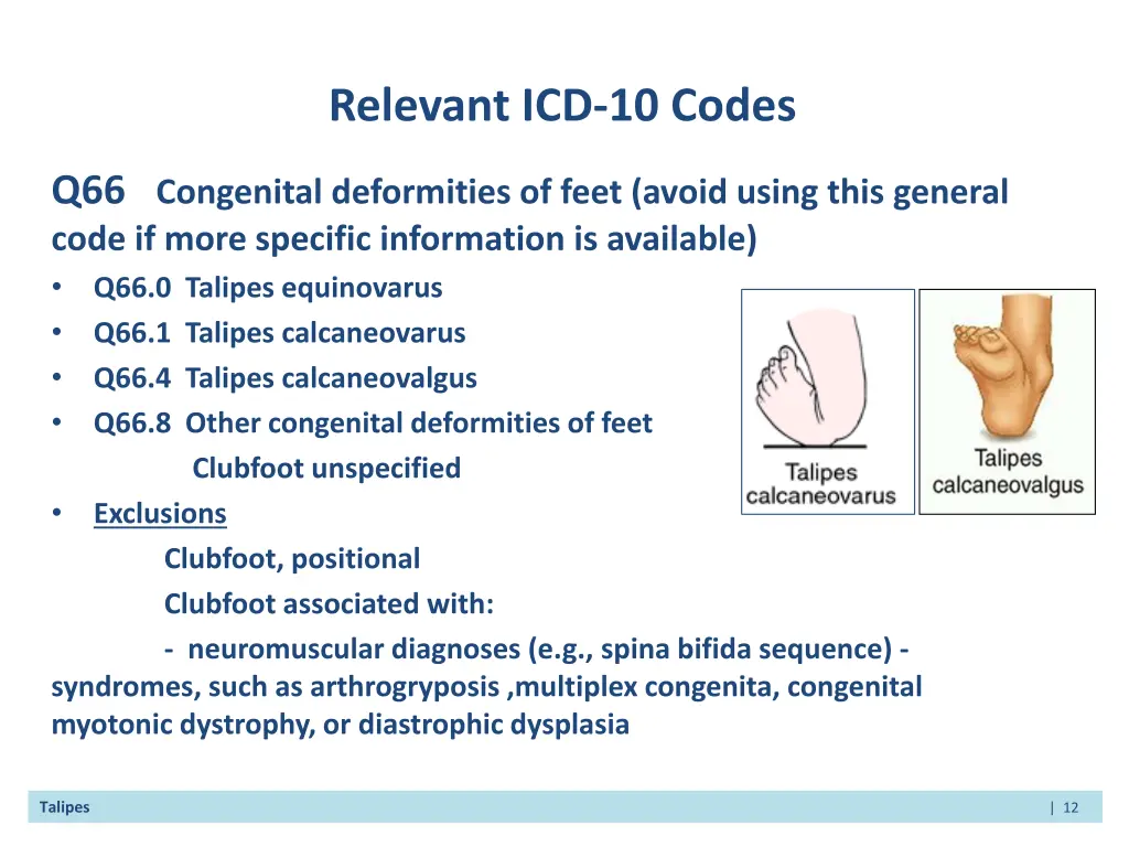 relevant icd 10 codes