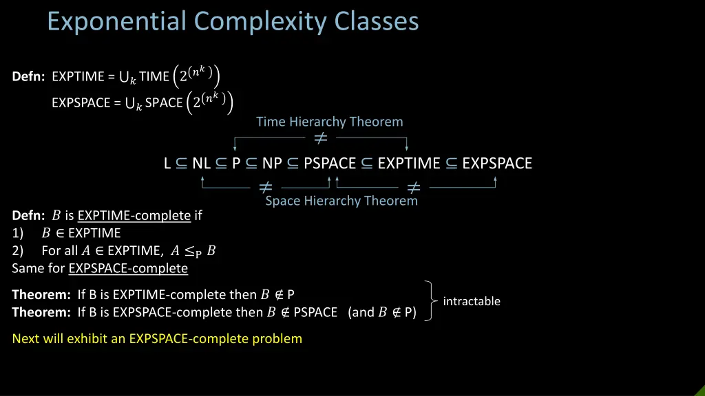 exponential complexity classes