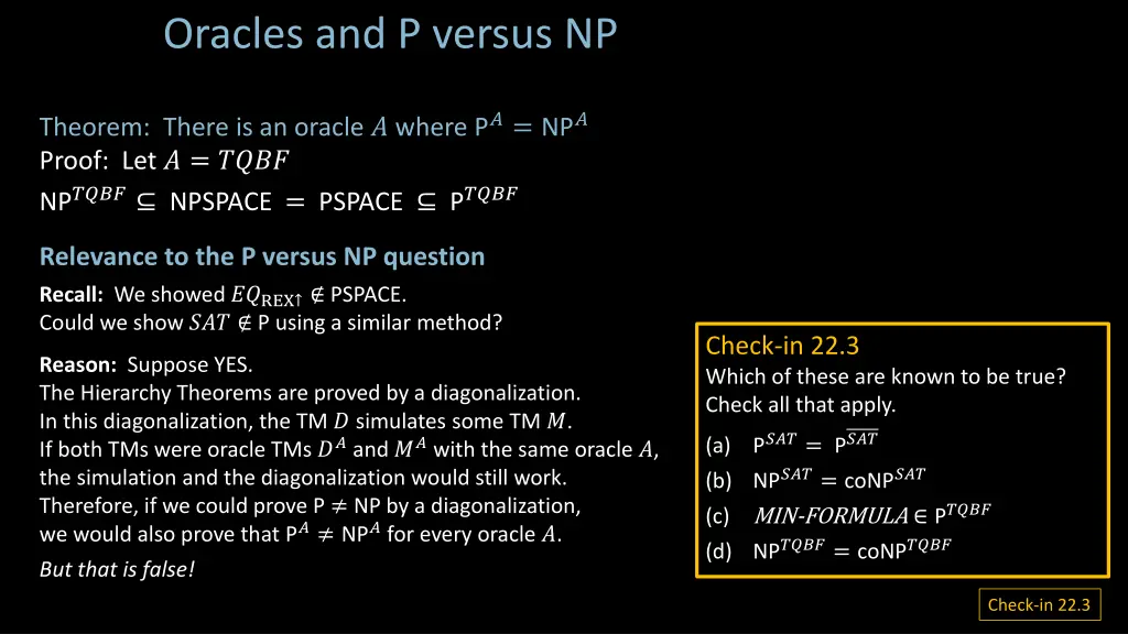 oracles and p versus np