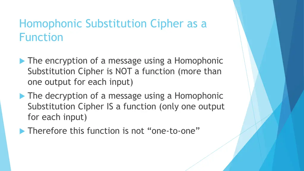 homophonic substitution cipher as a function