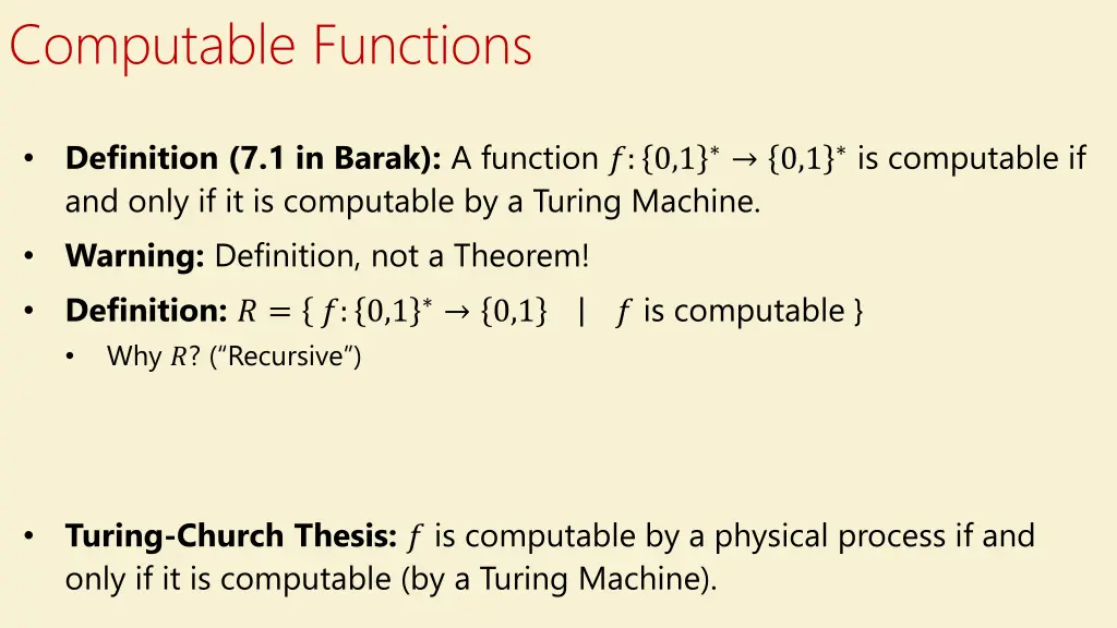 computable functions