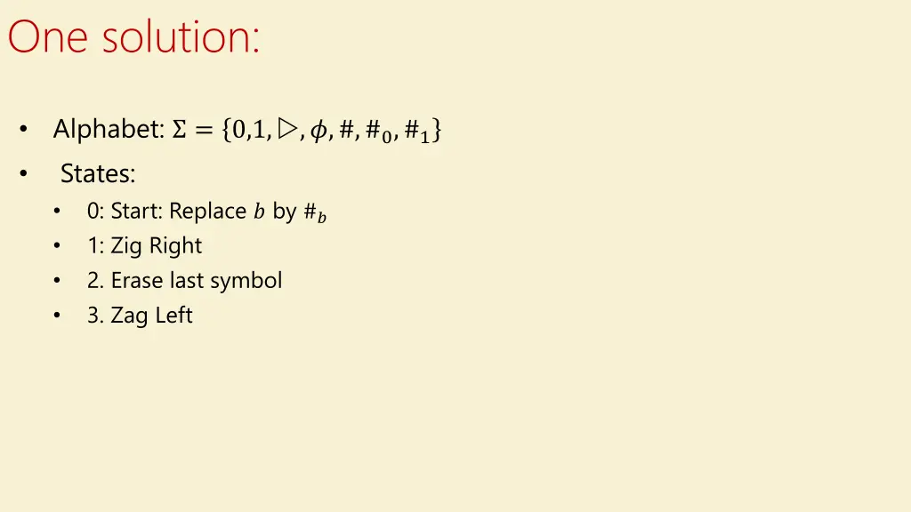 one solution