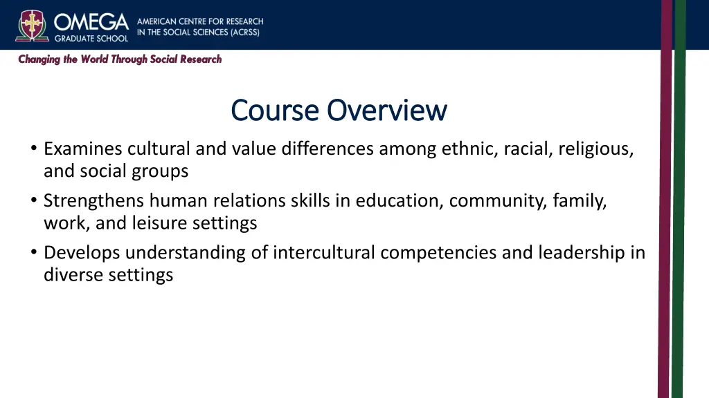 course overview course overview