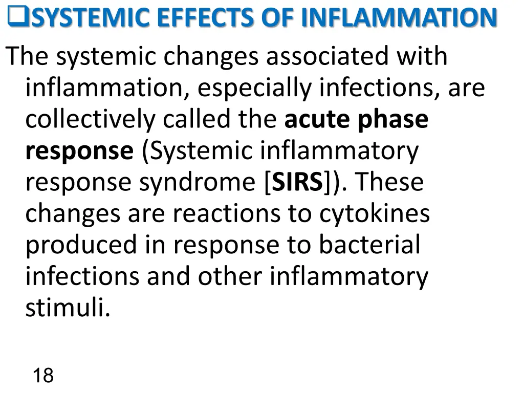 systemic effects of inflammation the systemic