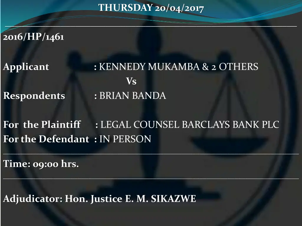 thursday 20 04 2017 1