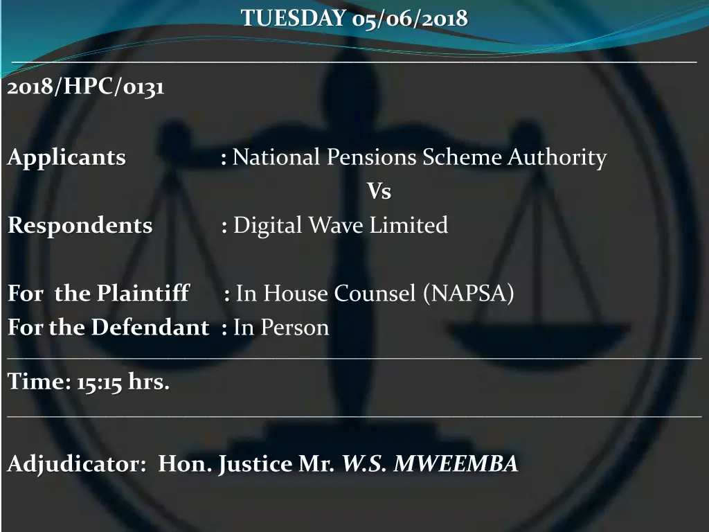 tuesday 05 06 2018 18