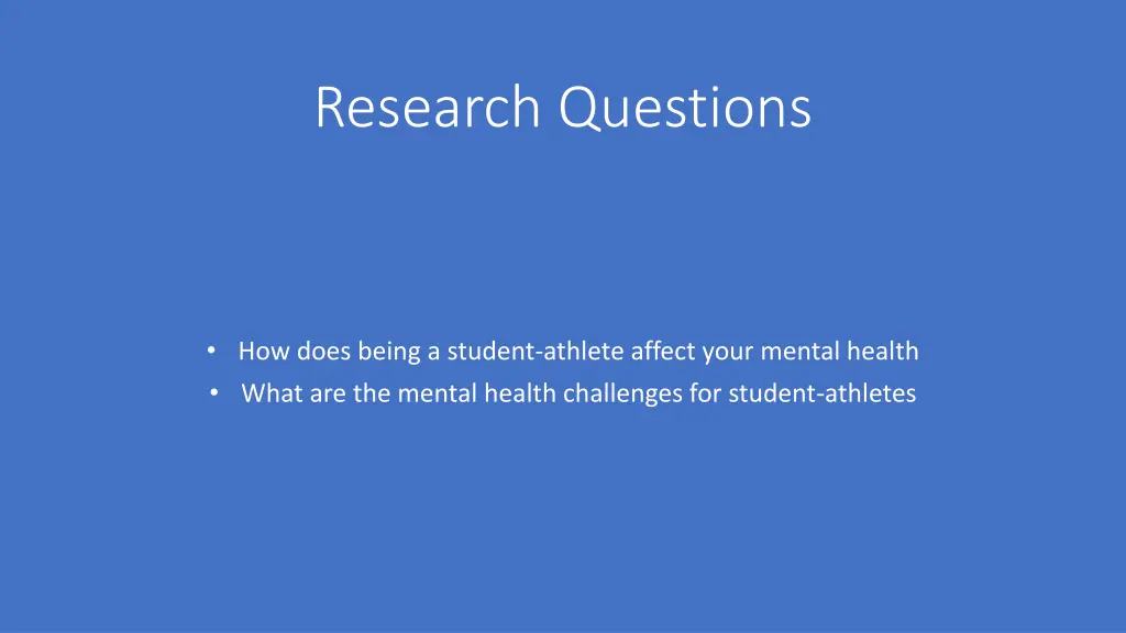 research questions