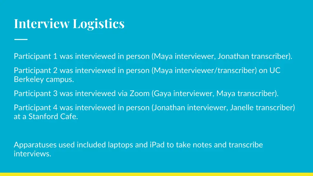 interview logistics
