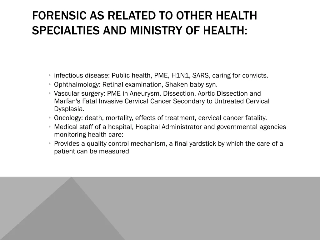 forensic as related to other health specialties 3