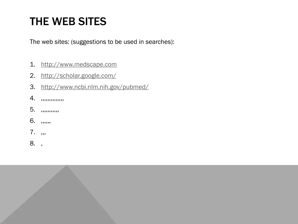the web sites
