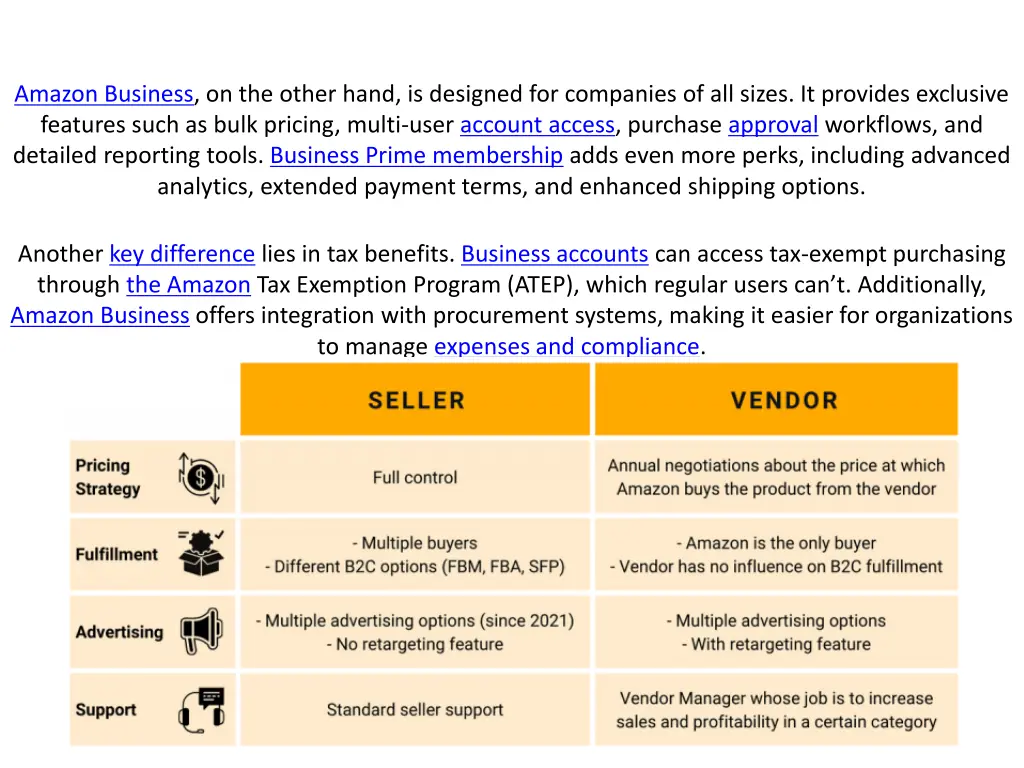 amazon business on the other hand is designed