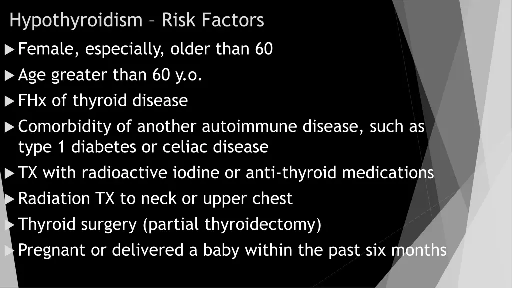 hypothyroidism risk factors