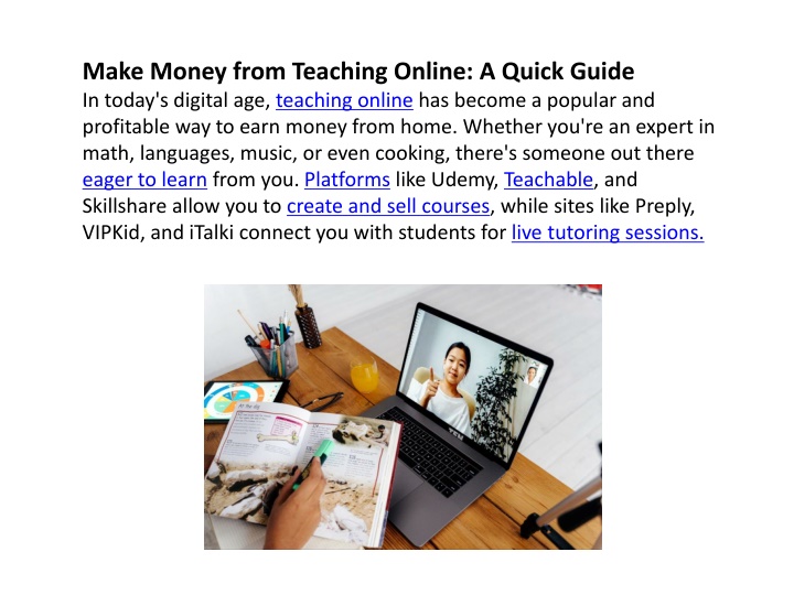 make money from teaching online a quick guide
