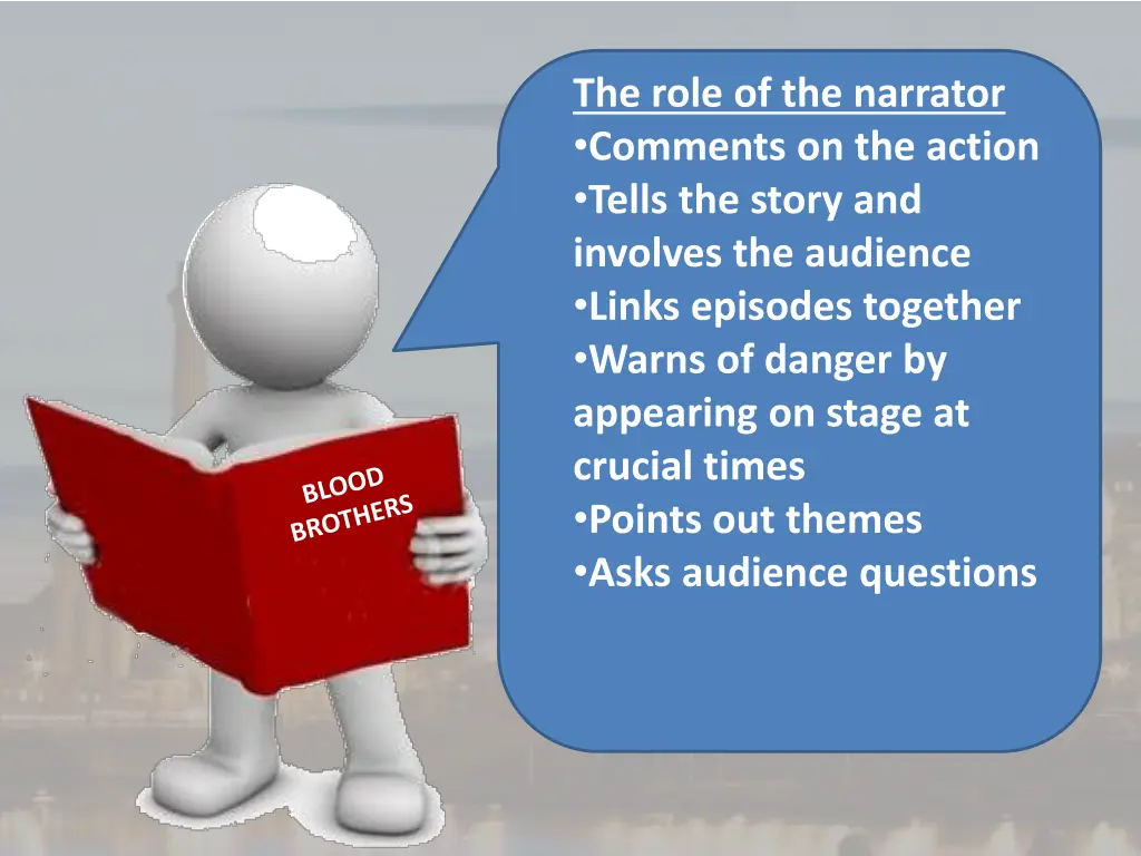 the role of the narrator comments on the action