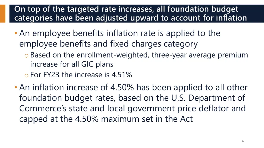 on top of the targeted rate increases