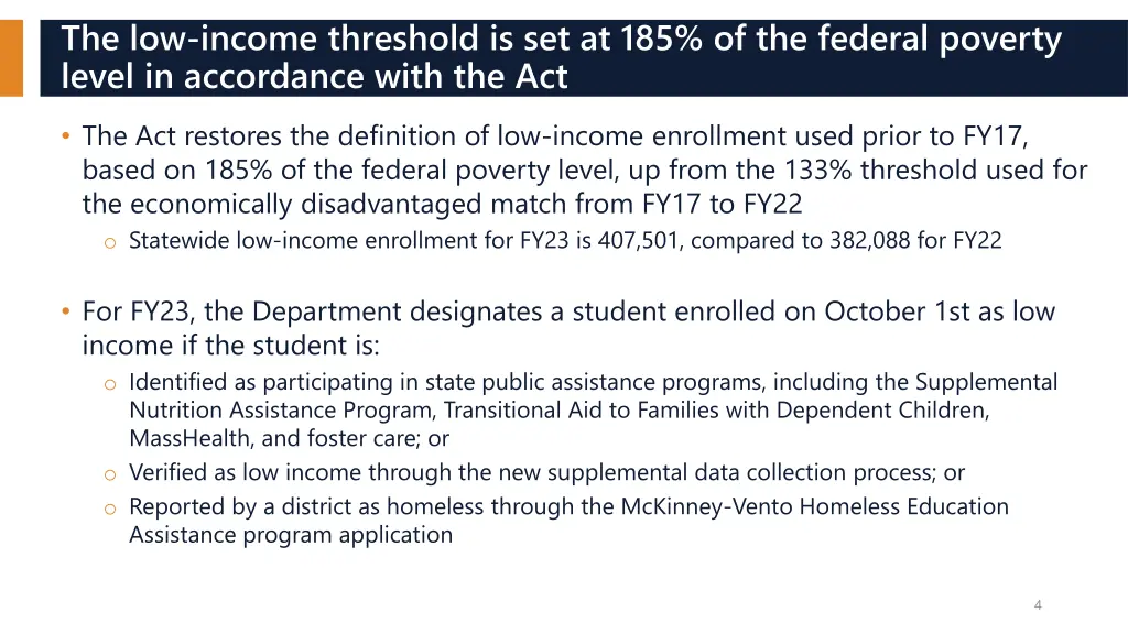 the low income threshold