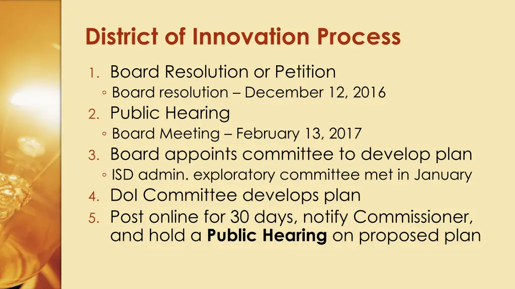 district of innovation process