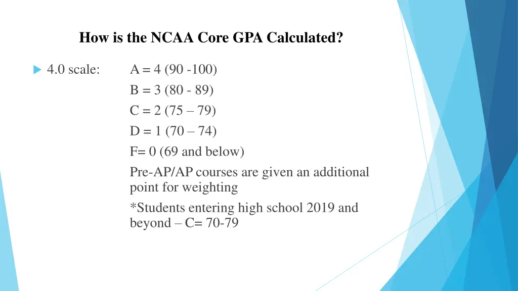 how is the ncaa core gpa calculated