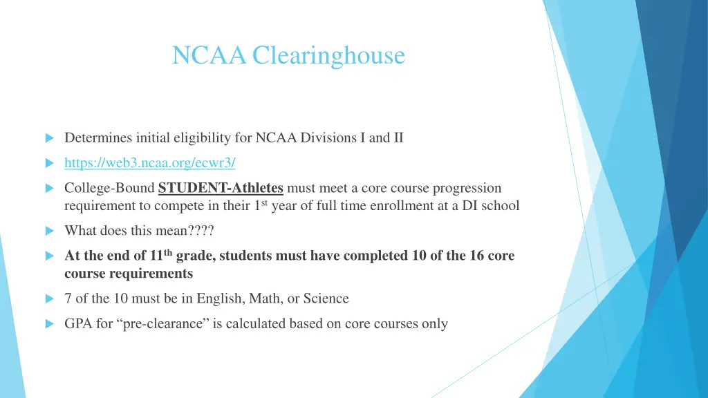 ncaa clearinghouse