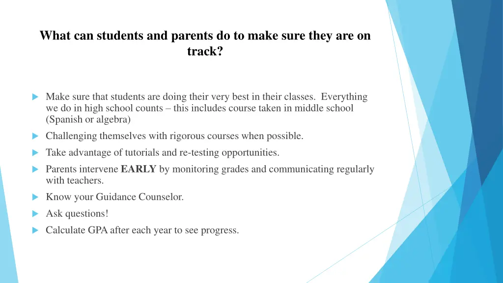 what can students and parents do to make sure