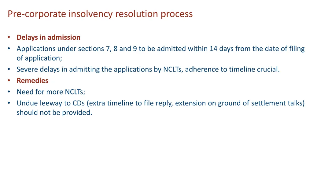 pre corporate insolvency resolution process