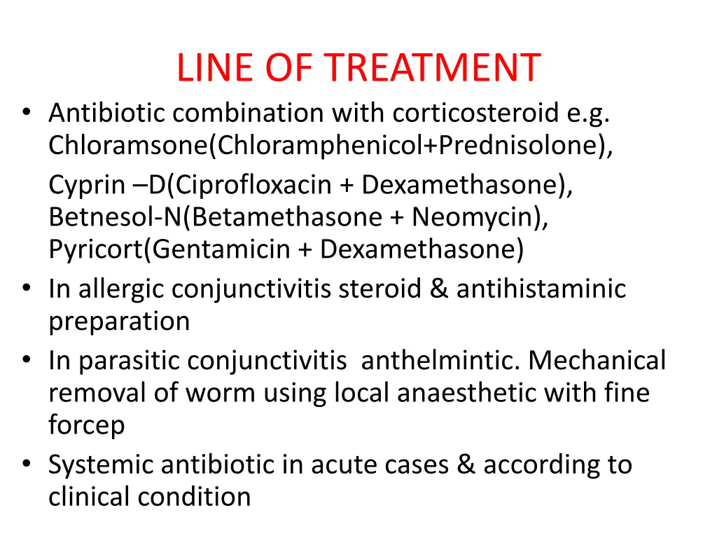 line of treatment antibiotic combination with